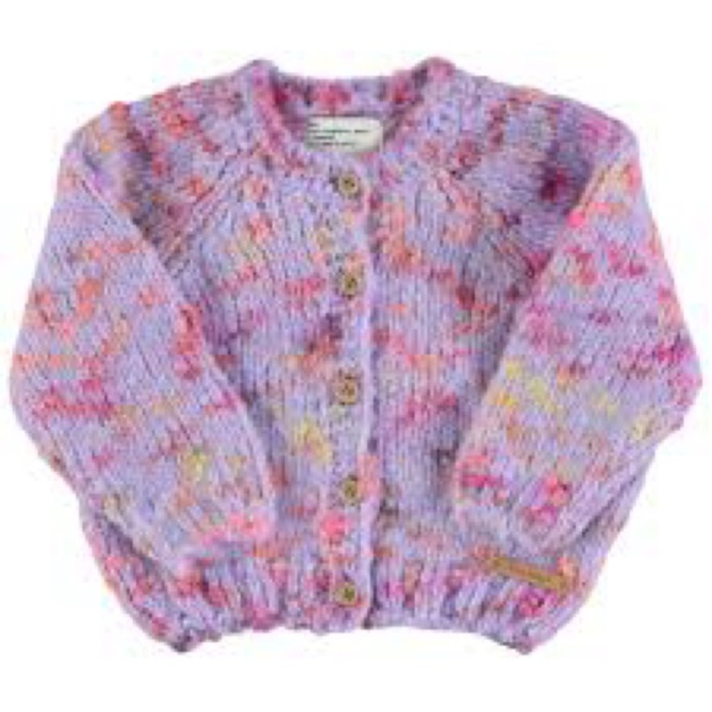 Filou & Friends Fuzzy Cardigan Sweater Purple Pink Multi Size 8